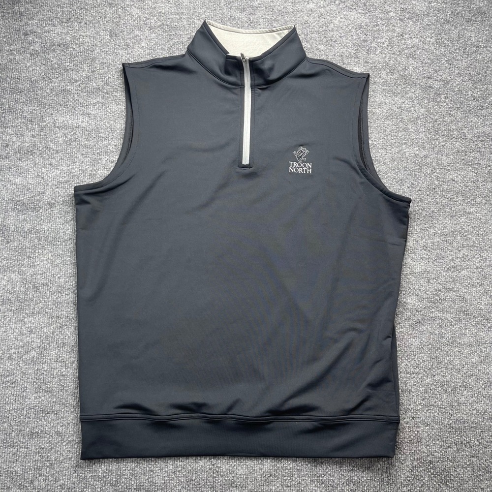 Peter Millar Mens Troon North Galway Stretch Vest Black 1/4 Zip Crown ME0EK41